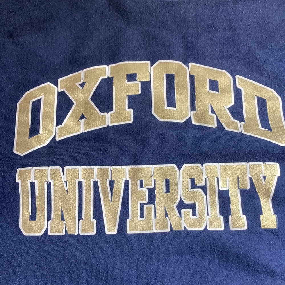 Unisex Large Navy & Gold Jerzees Oxford University Crew Sweater - Picture 10 of 11